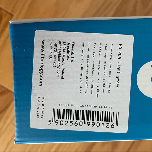 Fiberlogy HD PLA Filament Lt Green - New in box - Picture 2 of 4